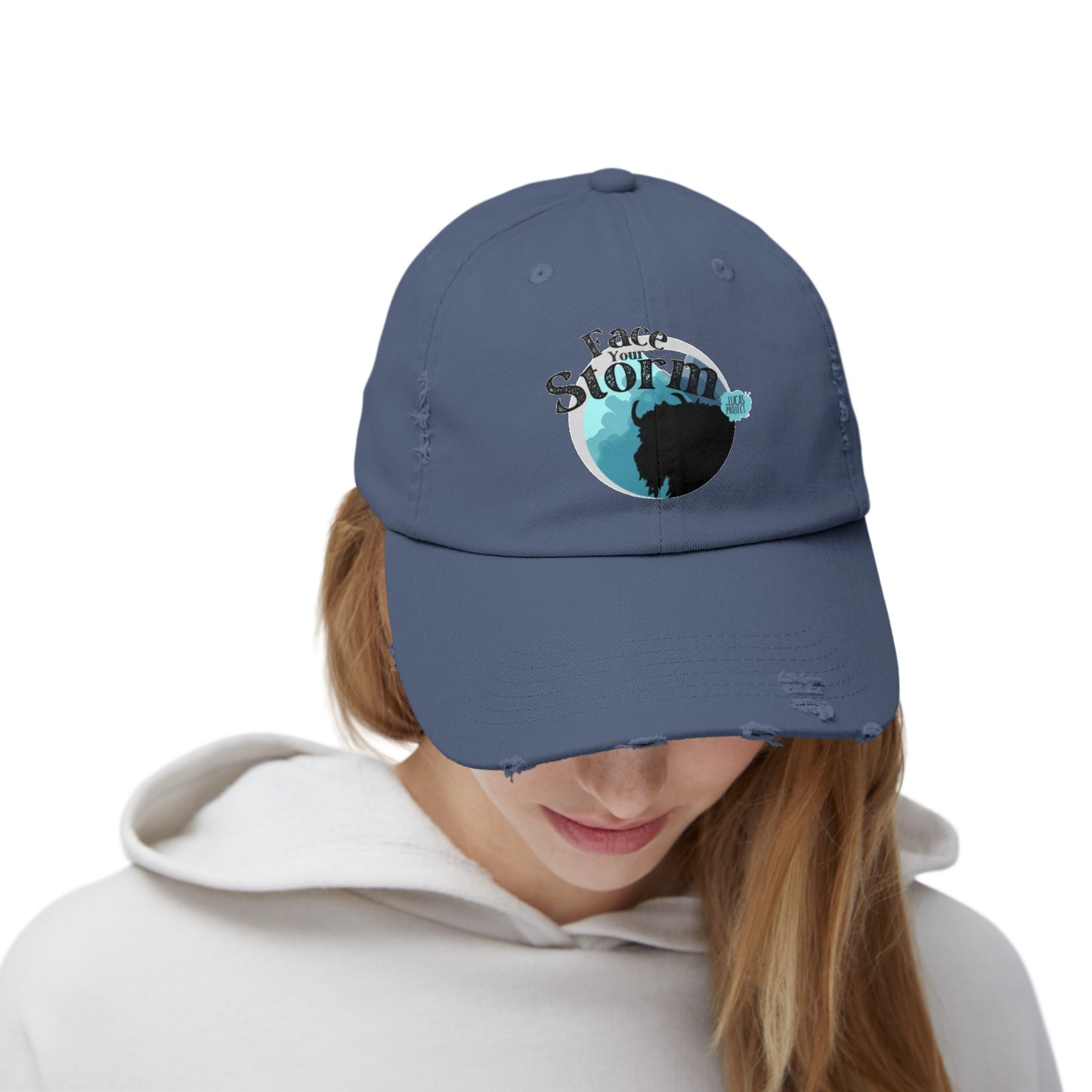 #FaceYourStorm Unisex Distressed Cap