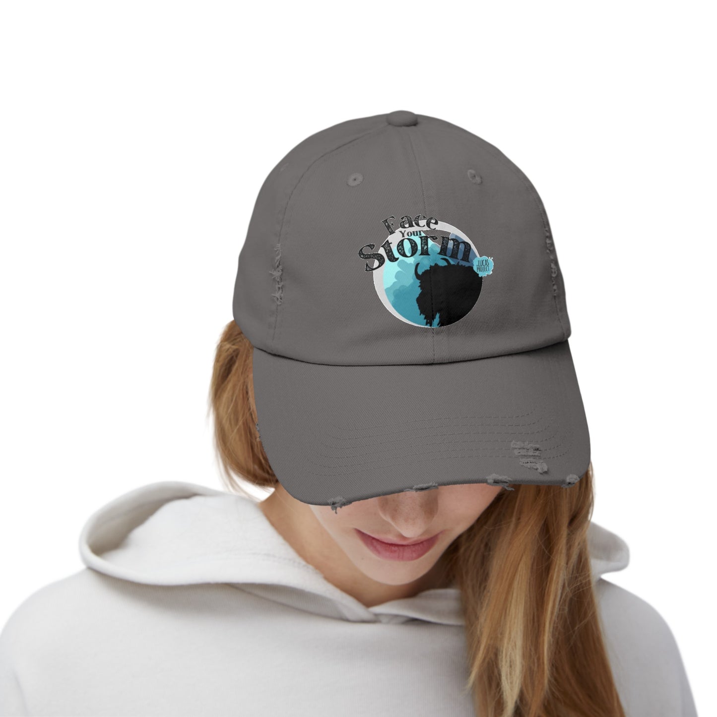 #FaceYourStorm Unisex Distressed Cap