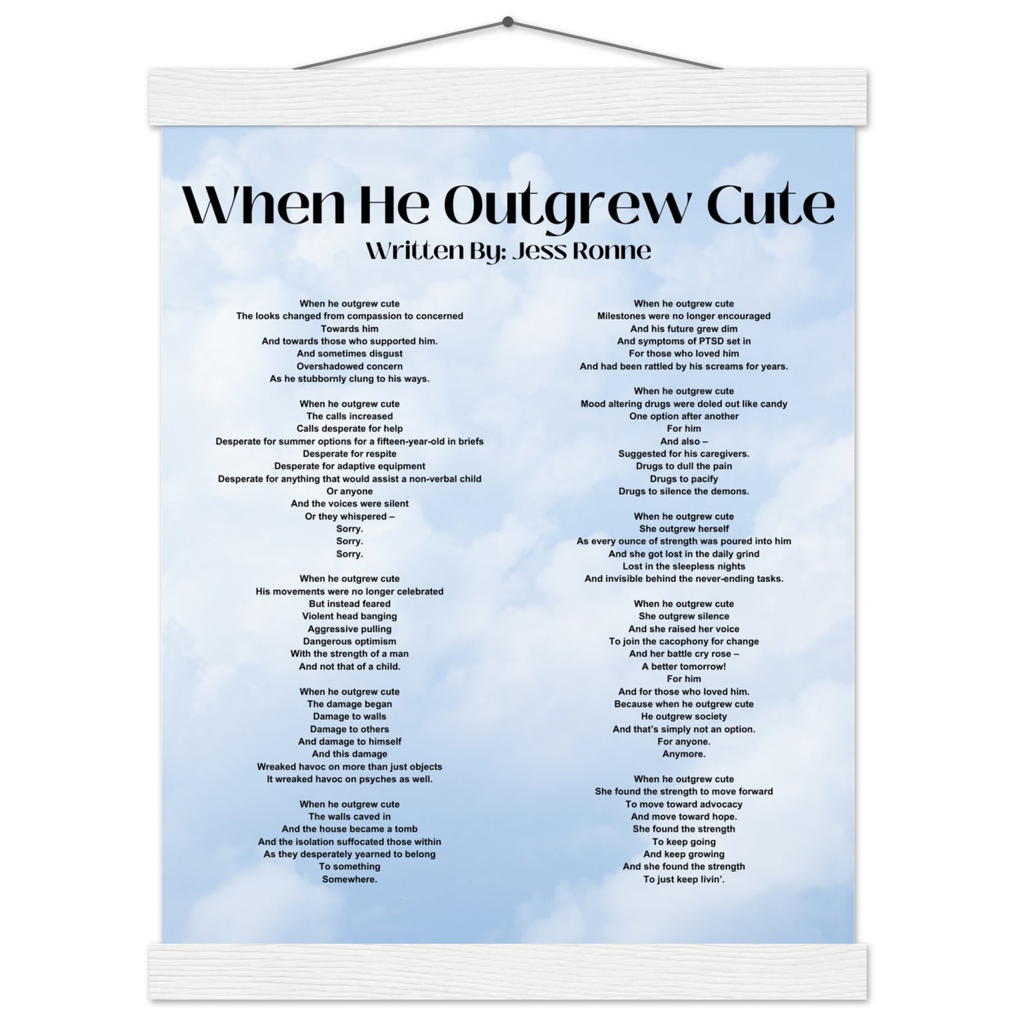 "When He Outgrew Cute" Premium Matte Paper Poster with Hanger