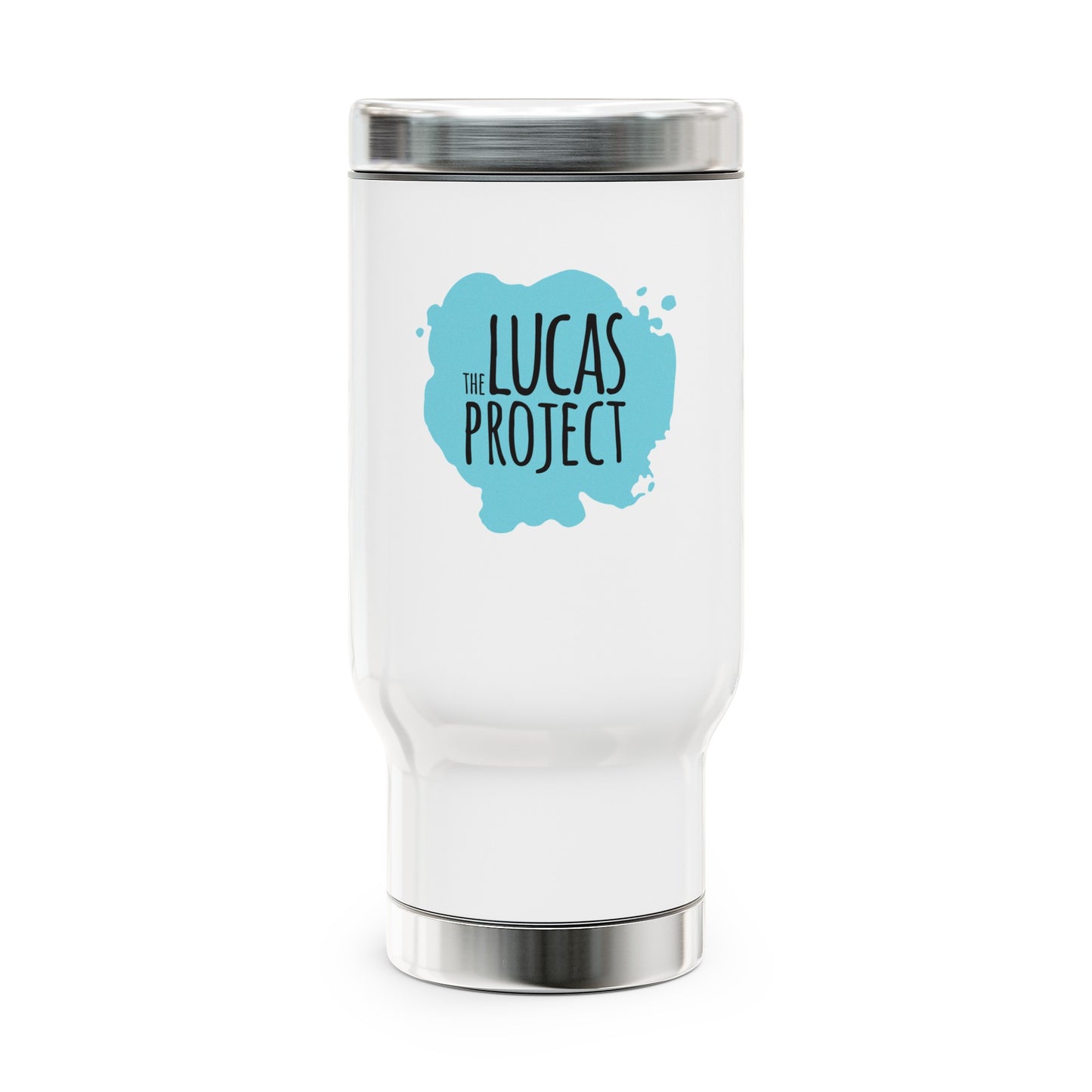 The Lucas Project Stainless Steel Travel Mug with Handle, 14oz