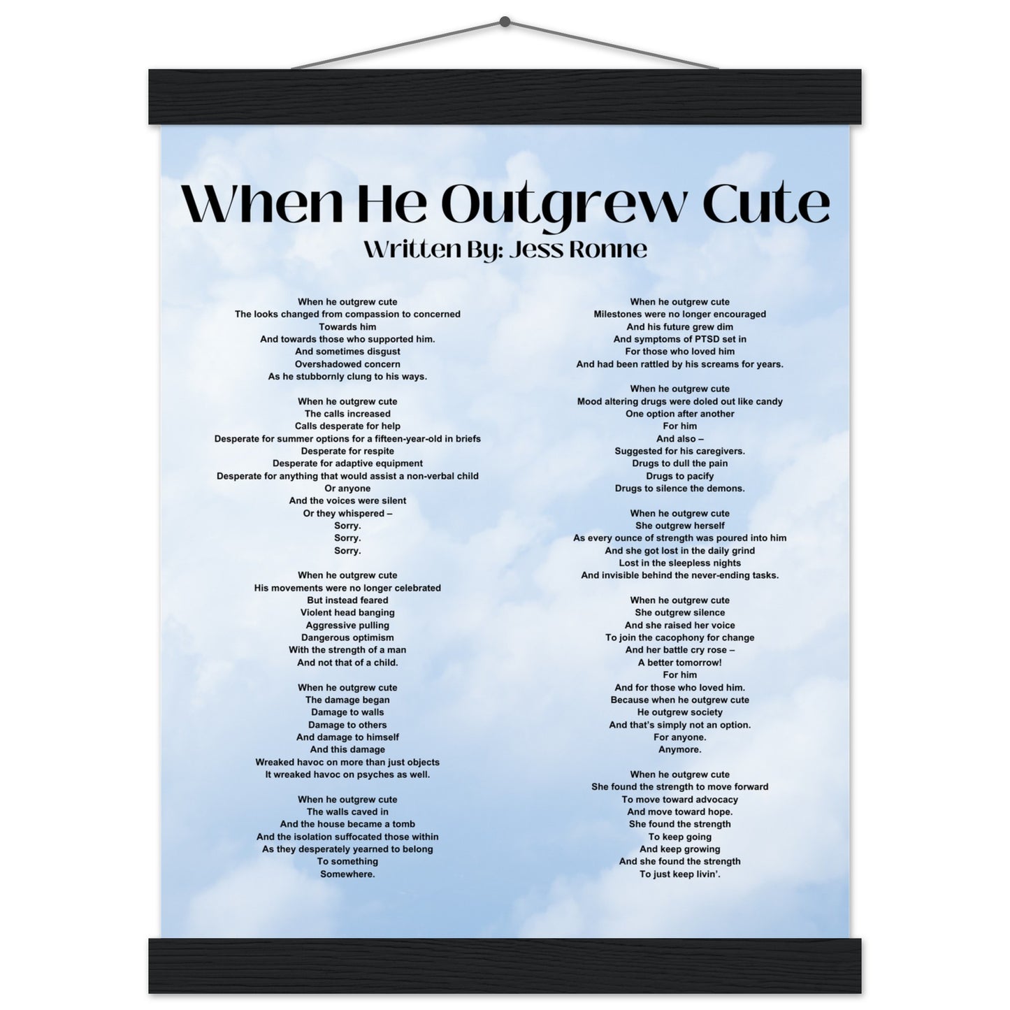 "When He Outgrew Cute" Premium Matte Paper Poster with Hanger