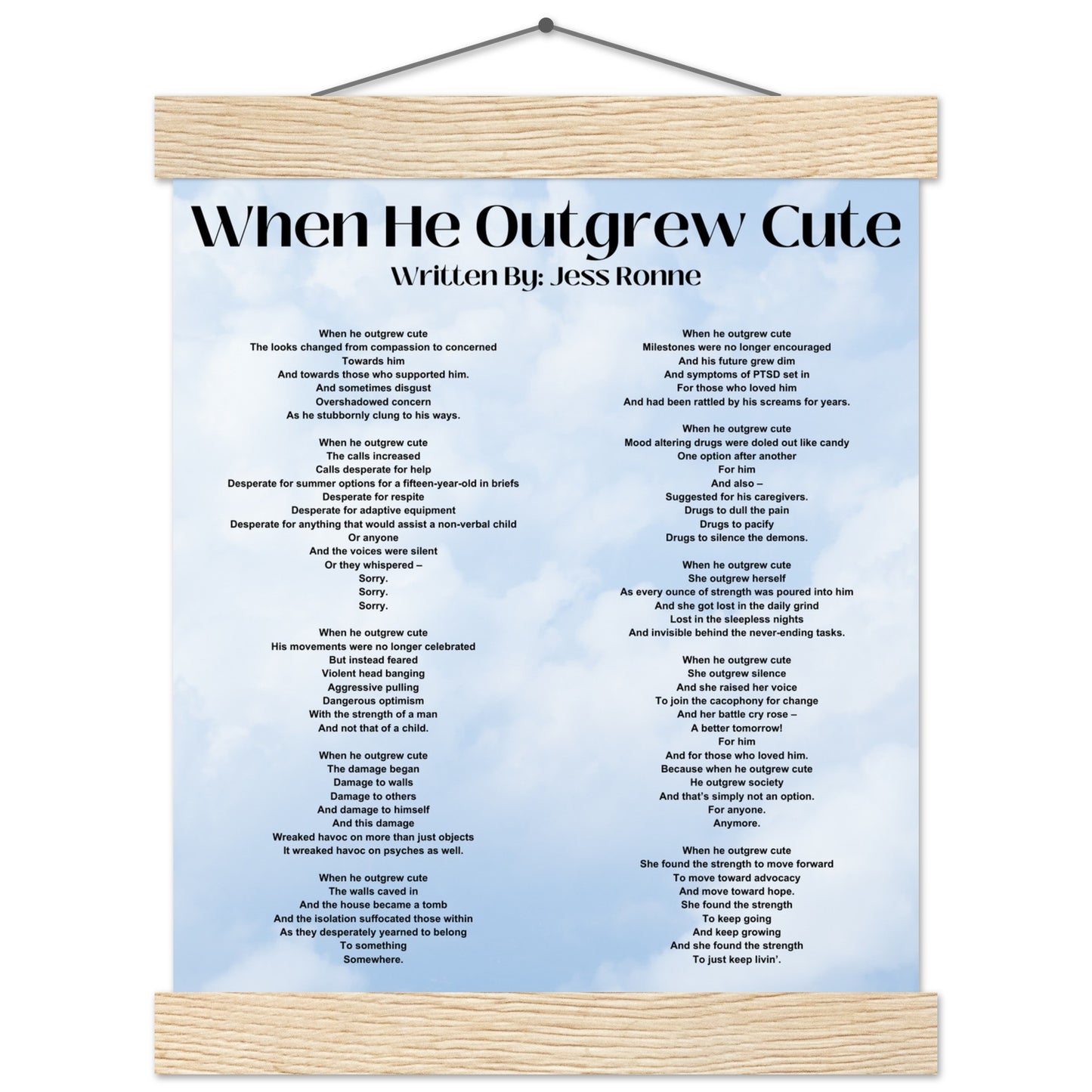 "When He Outgrew Cute" Premium Matte Paper Poster with Hanger