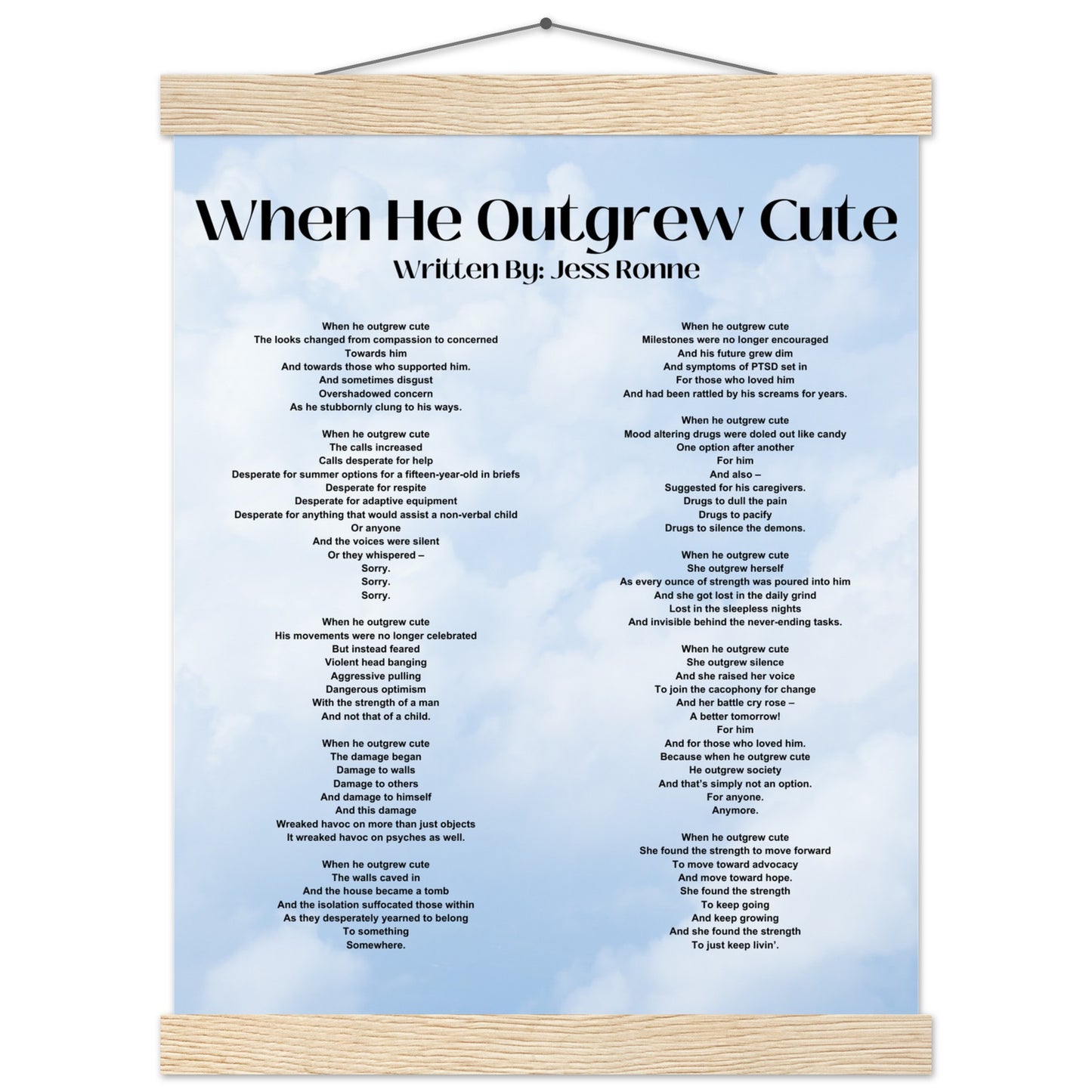 "When He Outgrew Cute" Premium Matte Paper Poster with Hanger