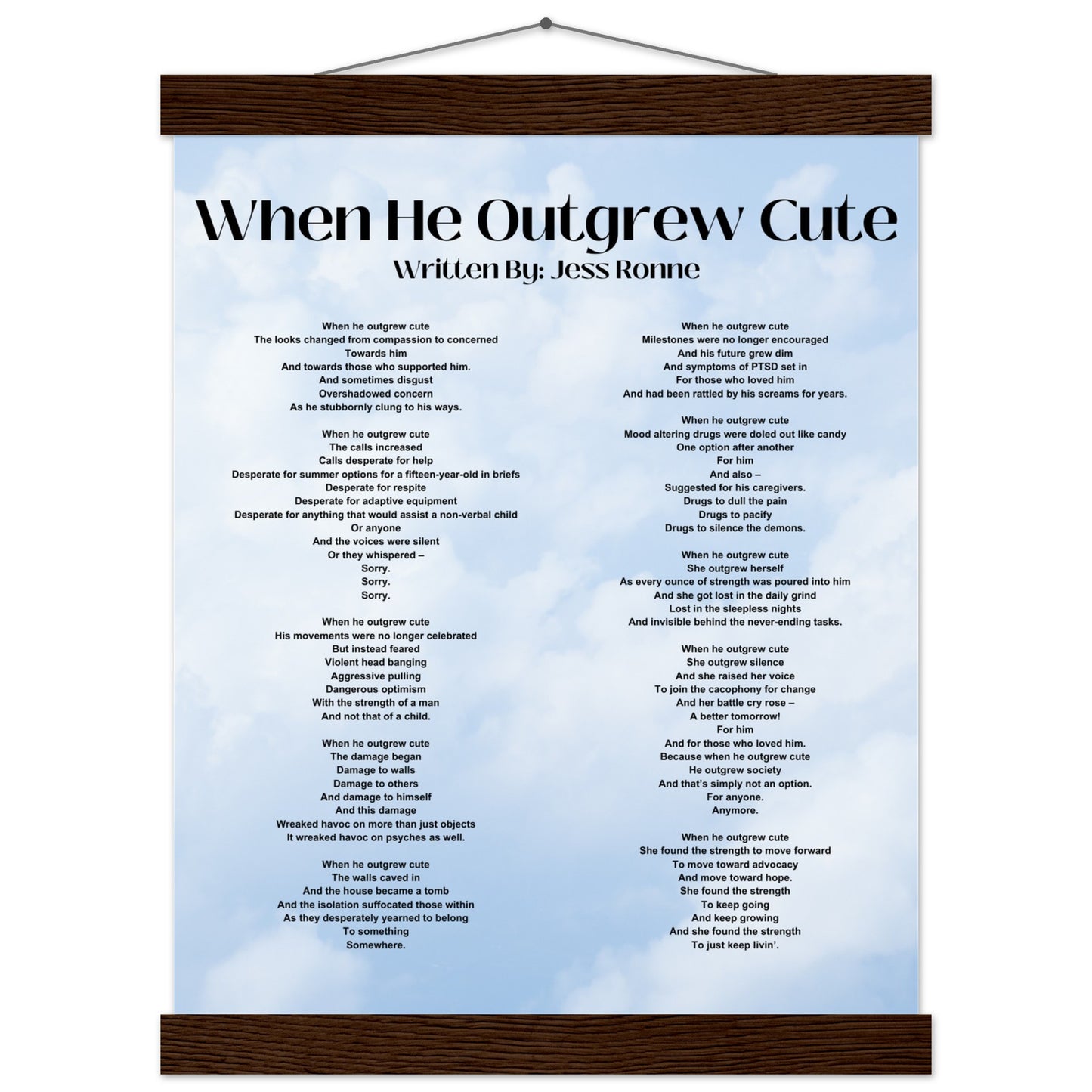 "When He Outgrew Cute" Premium Matte Paper Poster with Hanger