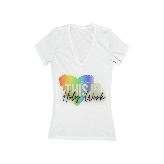 This Is Holy Work Women's Jersey Short Sleeve Deep V-Neck Tee