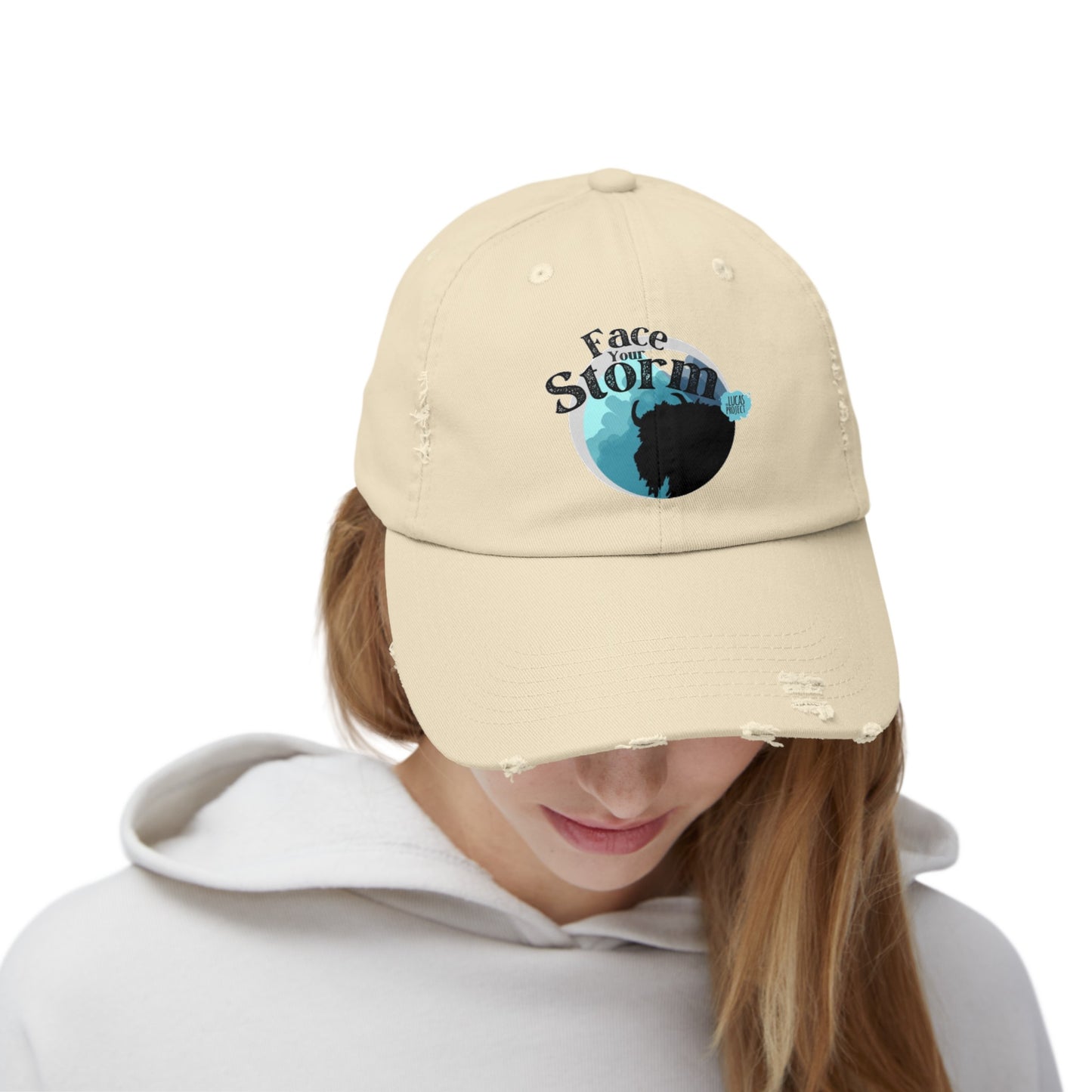 #FaceYourStorm Unisex Distressed Cap