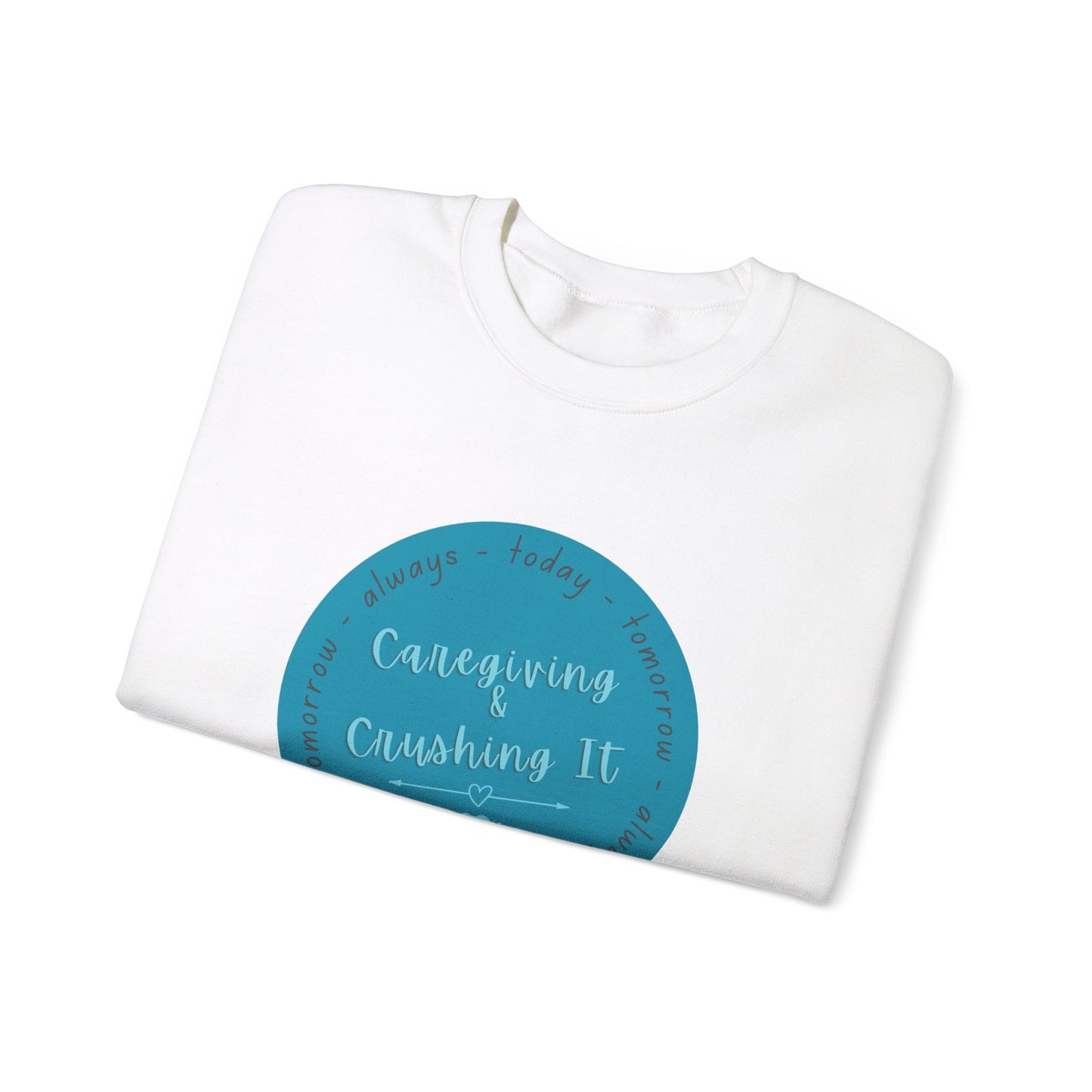 "Caregiving & Crushing It" Unisex Heavy Blend™ Crewneck Sweatshirt