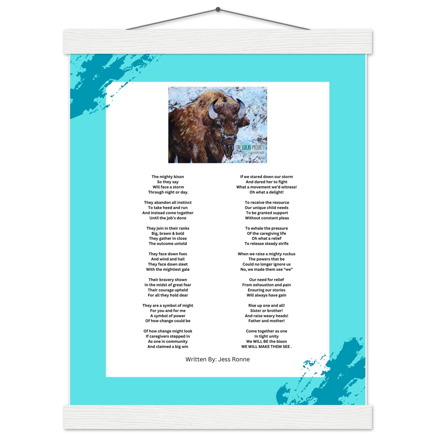 "Be The Bison" Poem Premium Matte Paper Poster with Hanger