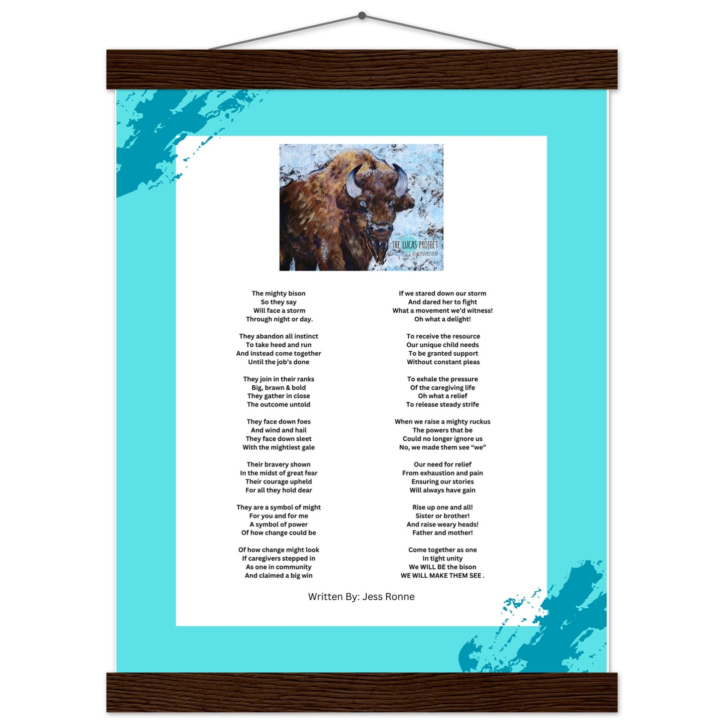 "Be The Bison" Poem Premium Matte Paper Poster with Hanger