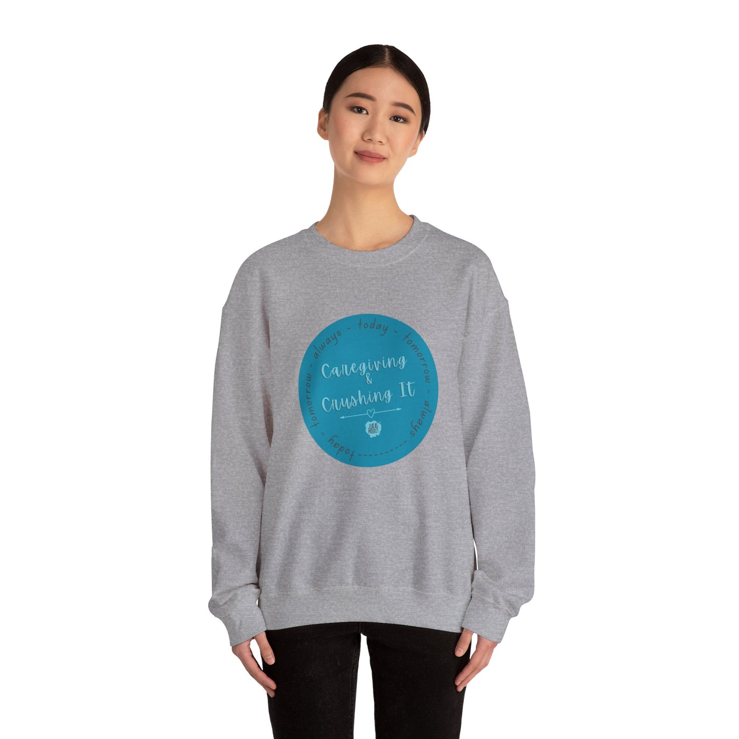 "Caregiving & Crushing It" Unisex Heavy Blend™ Crewneck Sweatshirt