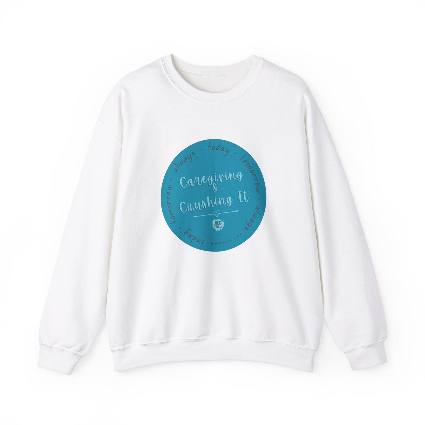 "Caregiving & Crushing It" Unisex Heavy Blend™ Crewneck Sweatshirt