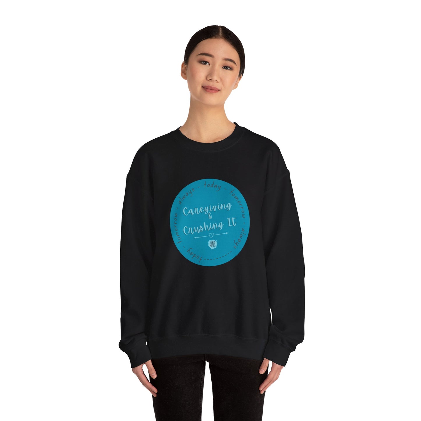 "Caregiving & Crushing It" Unisex Heavy Blend™ Crewneck Sweatshirt