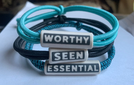 "Seen, Worthy, Essential" Bracelet Set