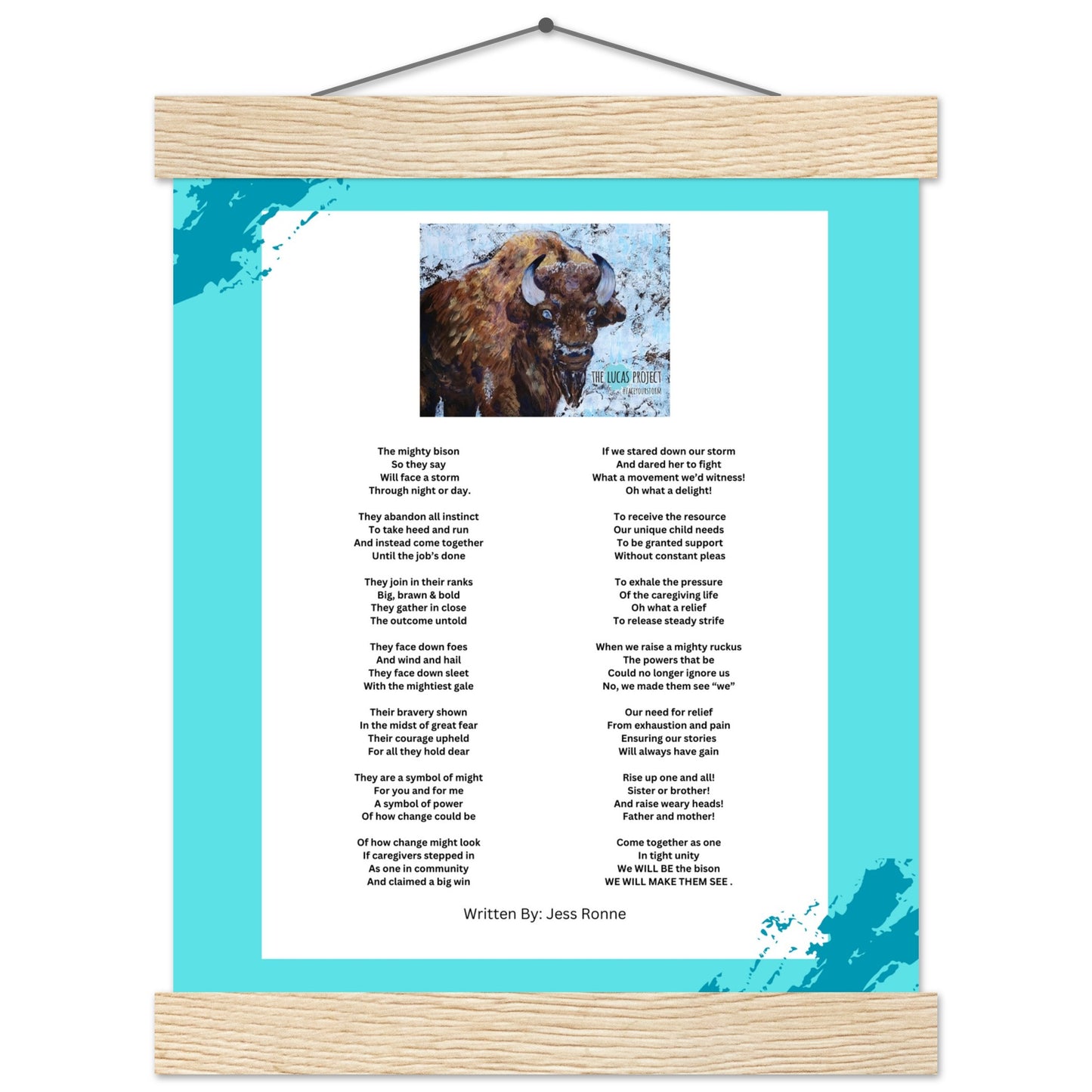 "Be The Bison" Poem Premium Matte Paper Poster with Hanger