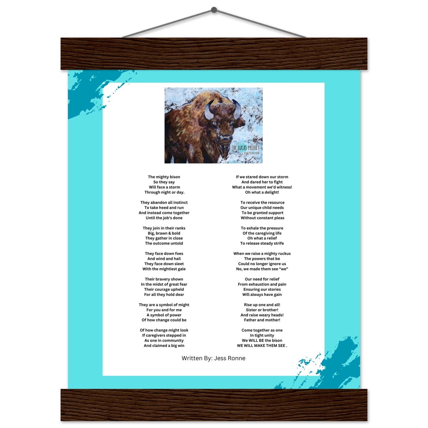 "Be The Bison" Poem Premium Matte Paper Poster with Hanger